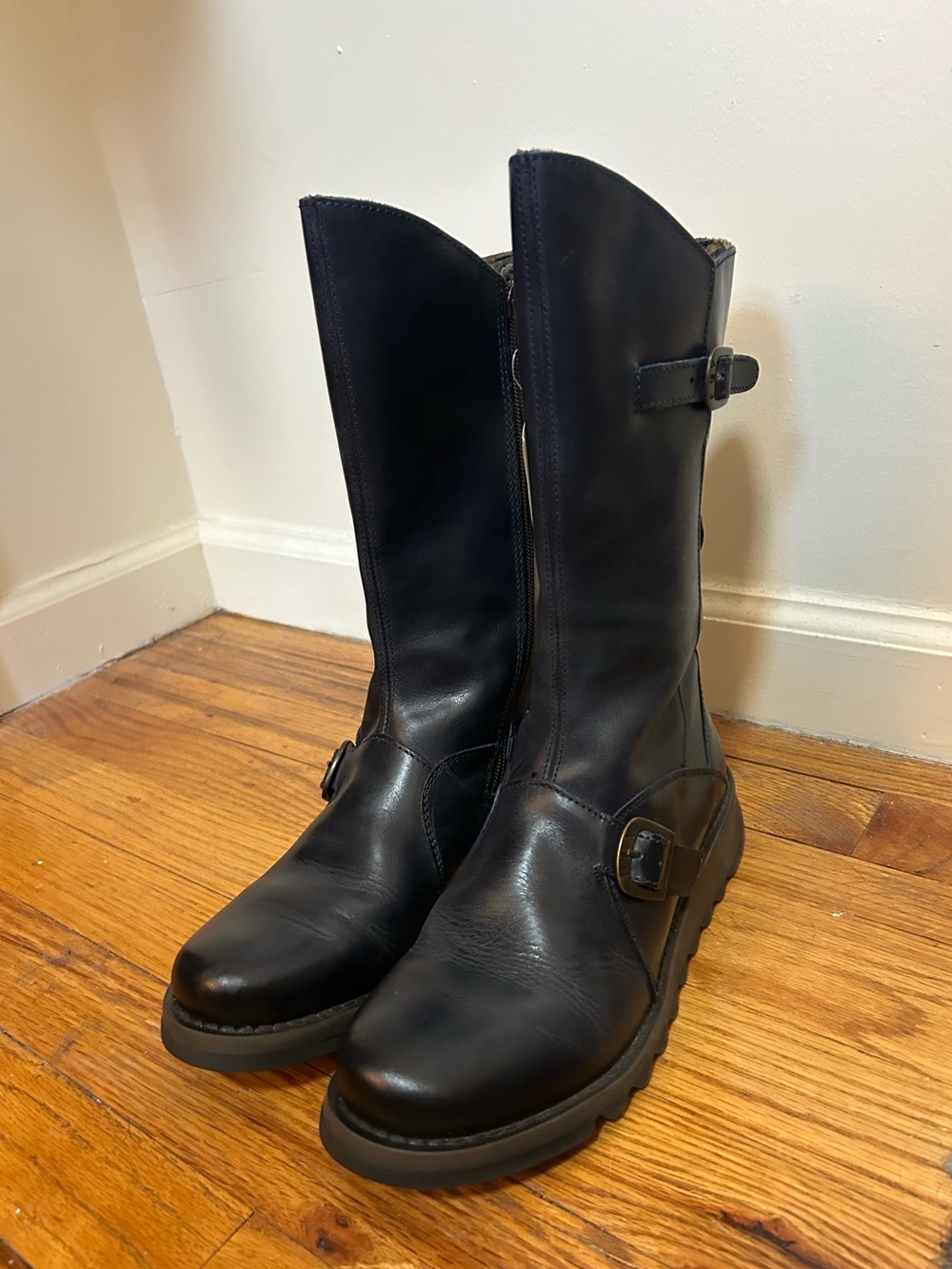 Fly London Blue Leather Mes II boots NWT womens 9-9.5